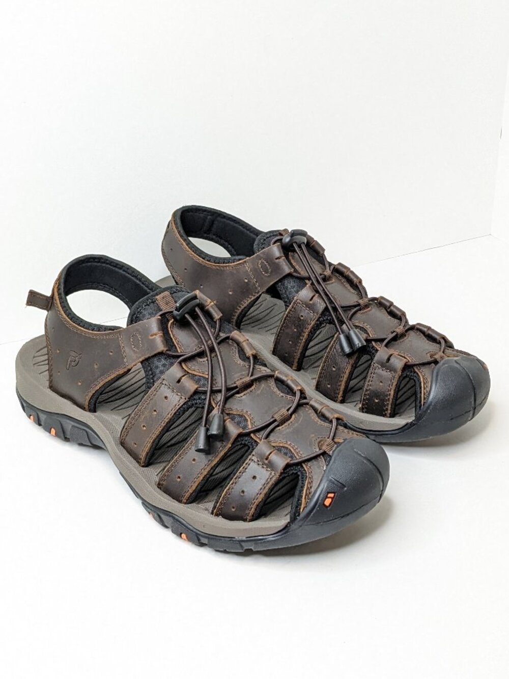 Propet Kona Fisherman Sporty Sandals Brown Leather Men's 13